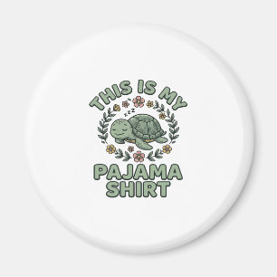 Íman Camisa de pijama de tartaruga dormindo fofa Vetor