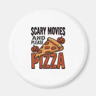 Íman Camisa de Pizza de Terror para Fãs de Noite de Fil