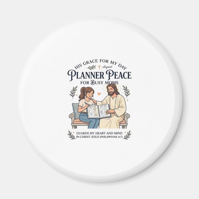 Íman Camisa de planejador de mãe escolar em casa Jesus  (Frente)