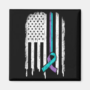 Íman Camisa de Prevenção ao Suicídio Usa Flag Ribbon Su