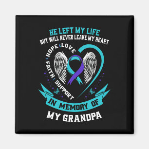 Íman Camisa de Sensibilização do Suicídio Roxo Teal Vov