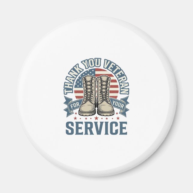 Íman Camisa de Serviço Patriótico de Botas para Veteran (Frente)