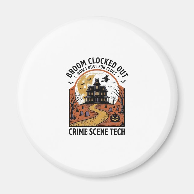 Íman Camisa de Técnico de Cena de Crime Funny Halloween (Frente)