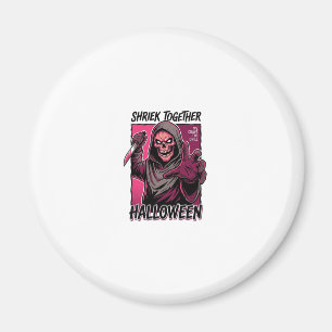 Íman Camisa de Terror Vintage com Slasher Gravado Hallo