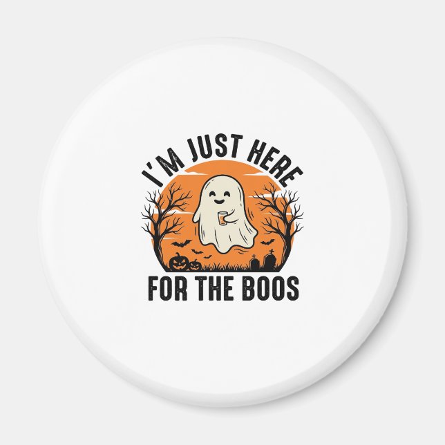 Íman Camisa Divertida de Fantasma de Halloween Só Estou (Frente)