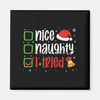 Íman Camisa Divertida de Natal Boa Travessa Eu Tentei F