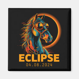 Íman Camisa Divertida Eclipse Solar Cavalo Óculos de Ec