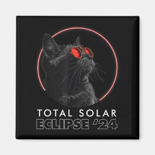 Íman Camisa Divertida Gato Óculos de Eclipse Totalidade