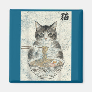 Íman Camisa Divertida Gato Ramen Japonês Kawaii Anime