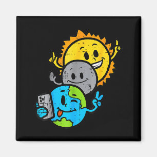 Íman Camisa Divertida Selfie Terra Lua Sol Total