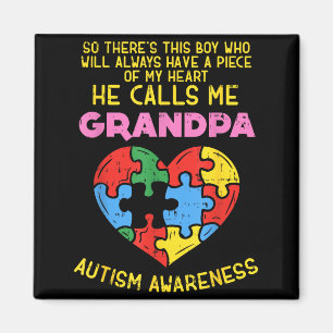 Íman Camisa do Avô de Conscientização do Autismo Peça d