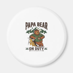 Íman Camisa do Dia do Pai Urso Papa de Serviço Camisa E