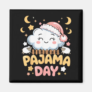 Íman Camisa do Dia do Pijama do Professor, Nuvem Engraç