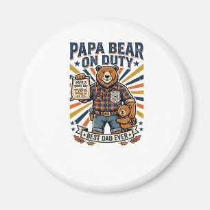 Íman Camisa do Dia dos Pais Papai Urso em Serviço Anima