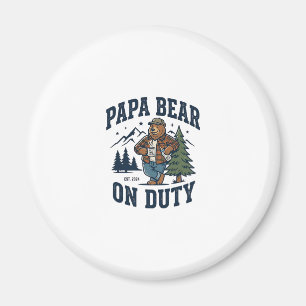 Íman Camisa do Dia dos Pais Papai Urso em Serviço Anima