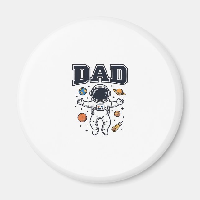 Íman Camisa do Papai Astronauta Espaço Vetor Design_1 (Frente)