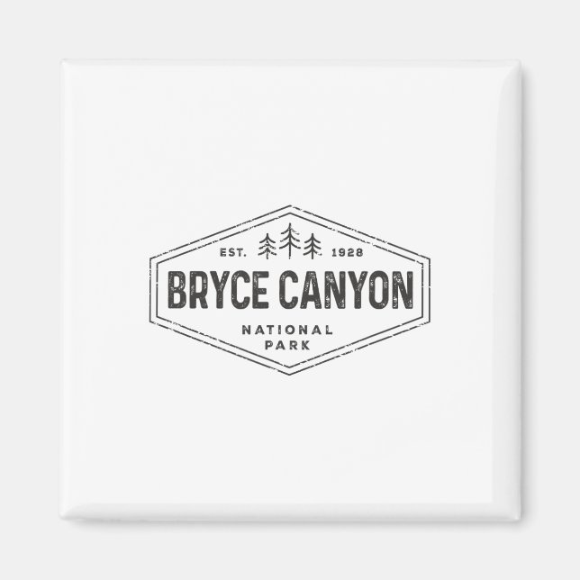 Íman Camisa do Parque Nacional Bryce Canyon Retrô Hexág (Frente)