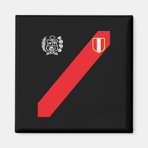 Íman Camisa do Peru Bandeira Peruana Escudo Retro Inspi