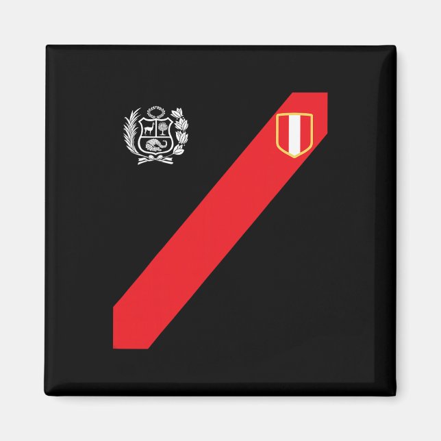 Íman Camisa do Peru Bandeira Peruana Escudo Retro Inspi (Frente)