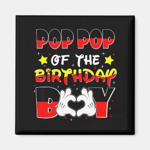 Íman Camisa do Pop Pop do Menino do Aniversário Família