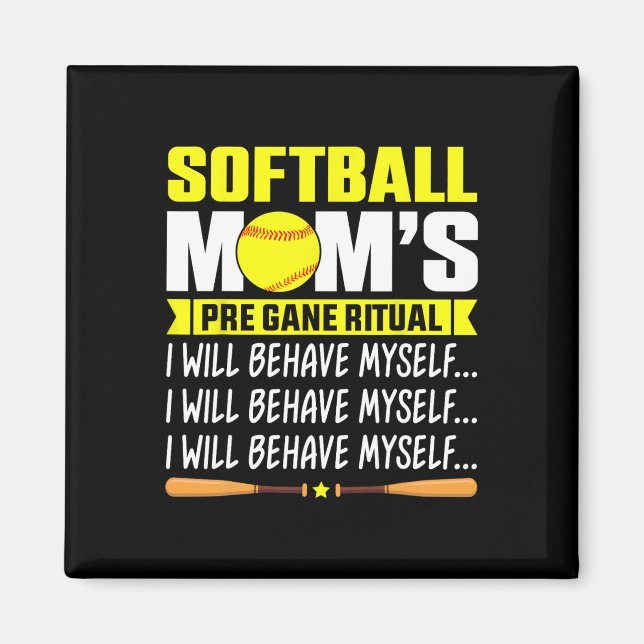 Íman Camisa engraçada da mãe Softll Ritual pré-jogo da  (Frente)