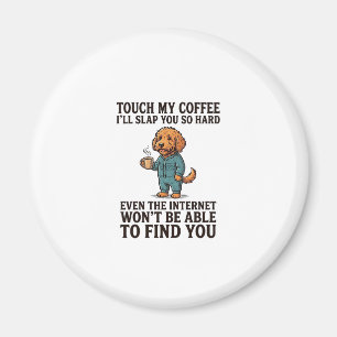 Íman Camisa engraçada de cachorro de café com design de
