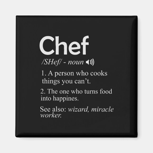 Íman Camisa engraçada de Chef Cozinheiro Bbq Cozinha Le (Frente)