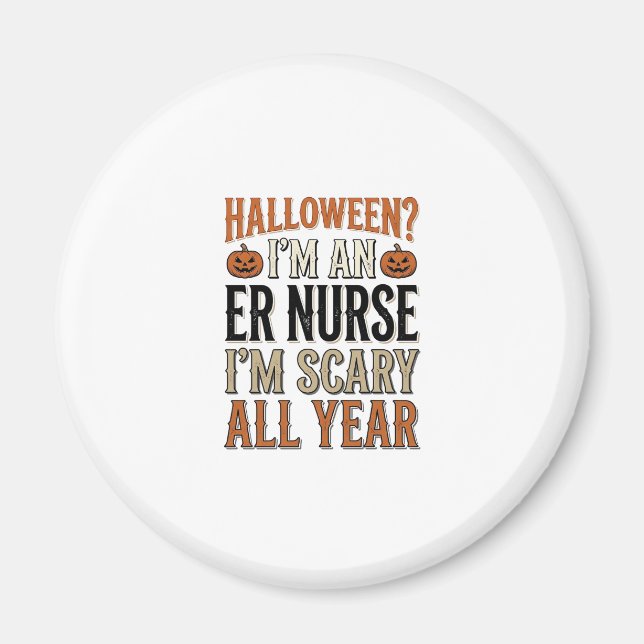 Íman Camisa engraçada de enfermeira de PS Halloween ass (Frente)