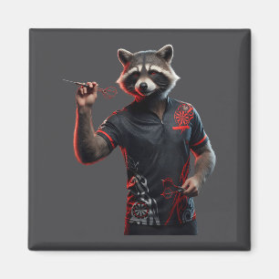 Íman Camisa engraçada de guaxinim para jogar dardos Dar
