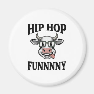 Íman Camisa engraçada de Hip Hop Cow Vintage Engraving