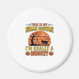 Íman Camisa engraçada de macaco humano no Halloween_