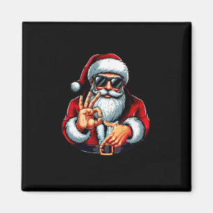 Íman Camisa engraçada de Natal do Papai Noel Six Seven