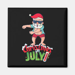Íman Camisa engraçada de Natal em julho, verão, dabbing
