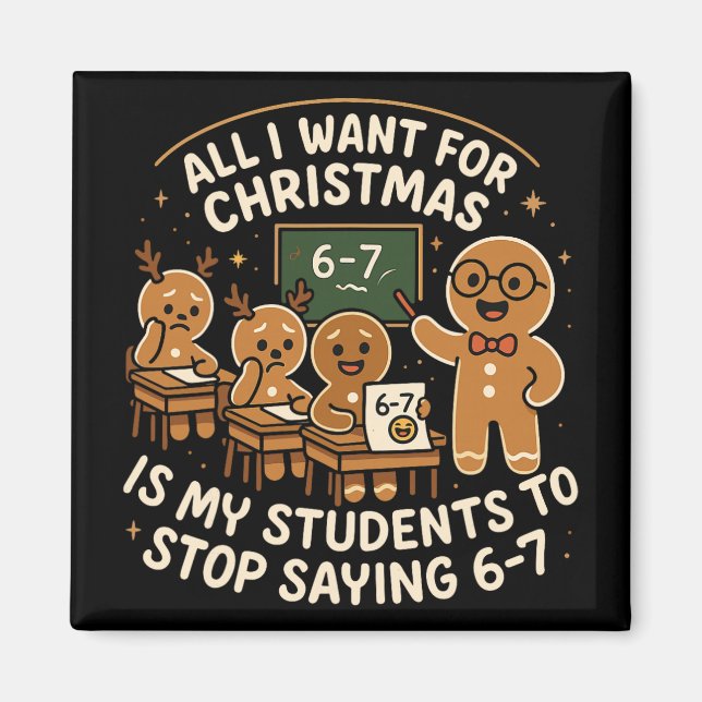 Íman Camisa engraçada de pijama de Natal 67 Seis Sete M (Frente)