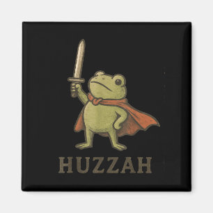 Íman Camisa engraçada de sapo Huzzah, camiseta vintage