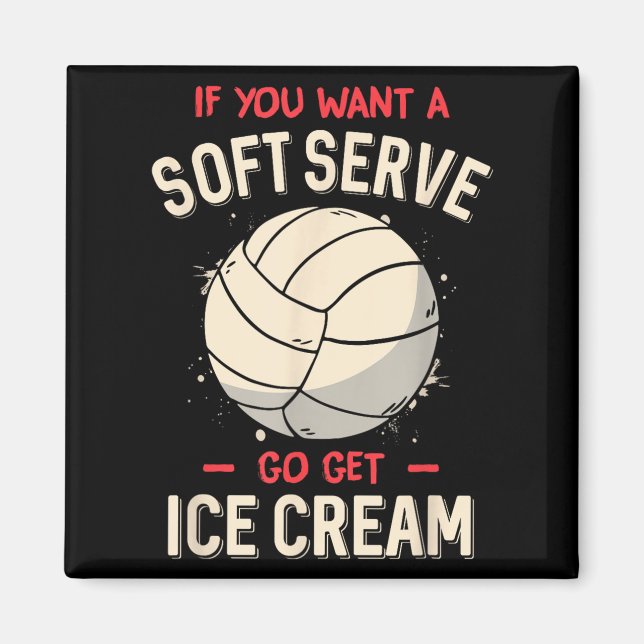 Íman Camisa Engraçada De Voleibol Para Meninas Mulheres (Frente)