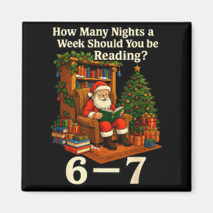 Íman Camisa engraçada do Papai Noel lendo 67 meme Natal