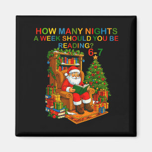 Íman Camisa engraçada do Papai Noel lendo meme 67 Natal