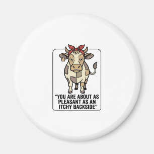 Íman Camisa engraçada e rabugenta de vaca xadrez vintag
