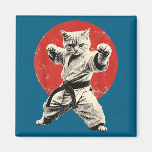 Íman Camisa Engraçada Gato Karatê Judô Japão Japonês