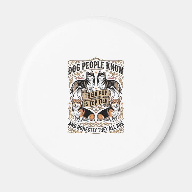 Íman Camisa engraçada para amantes de cães com debate d (Frente)