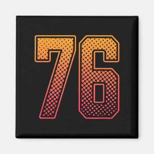Íman Camisa Esportiva Laranja Vermelha Número 76 Unifor