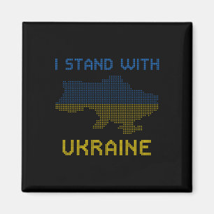 Íman Camisa Eu Apoio a Ucrânia Mapa da Ucrânia Bandeira