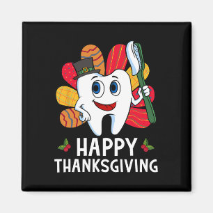 Íman Camisa Feliz Dia de Ação de Graças Dental Dentes P
