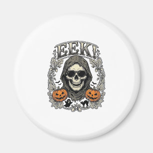Íman Camisa Gráfica de Caveira de Halloween Gravura Vin