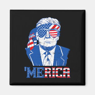 Íman Camisa Merica Trump Sungl Nos Bandeira 4 De Julho