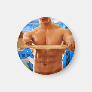 Íman camisa muscular do SlipperyJoe sem camisa 6-pack g