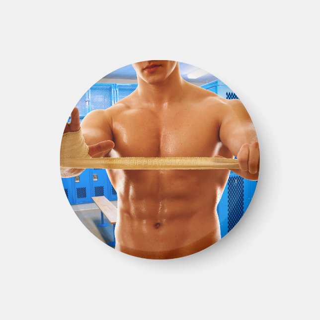 Íman camisa muscular do SlipperyJoe sem camisa 6-pack g (Frente)