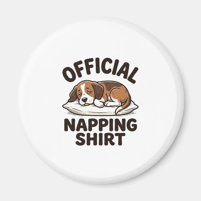 Íman Camisa Oficial de Cochilo Cachorro Sonolento Desig (Frente)