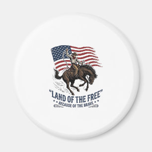 Íman Camisa Patriota Cowboy Terra Da Liberdade Ocidenta